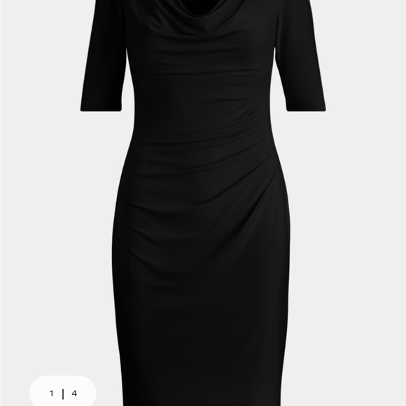Ralph Lauren Dresses & Skirts - Ralph Lauren Black Cowl-Neck Midi Sheath Dress